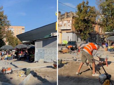 Біля Центрального ринку Рівного впорядковують паркування та тротуари