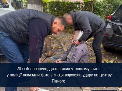 20 осіб поранено, двоє з яких у тяжкому стані: у поліції показали фото з місця ворожого удару по центру Рівного