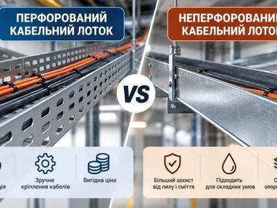 Перфорований чи неперфорований кабельний лоток: який вибрати для монтажу