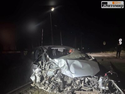 У Житомирі 19-річний водій із 1,6 проміле алкоголю в крові врізався в електроопору: травмувалися троє