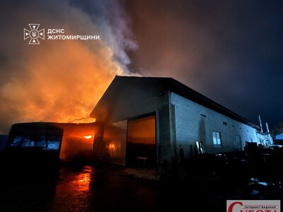 У Коростишеві загорівся цех із обробки граніту: пожежу на 350 квадратних метрах гасили разом із лісівниками