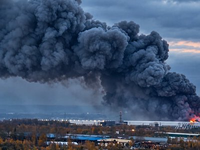 Масована атака дронів на Петербург: загорілися нафтовий термінал і нафтобаза «Ручьї», є постраждалі