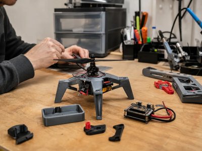Інженер зібрав удома 3D-друкований дрон з одним двигуном