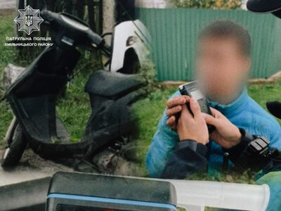 На Хмільниччині 18-річний водій скутера керував транспортом із 1,82 проміле алкоголю