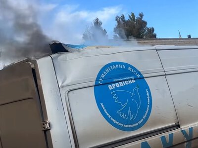 На Донеччині FPV-дрон атакував авто гуманітарної місії «Проліска»