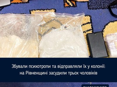 Збували психотропи та відправляли їх у колонії: на Рівненщині засудили трьох чоловіків