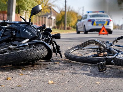  У Бобровиці внаслідок зіткнення мотоцикла з велосипедом травмувався 16-річний водій 