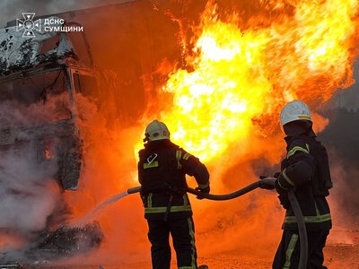 У Шосткинській громаді після ворожого удару БпЛА зайнялася вантажівка 