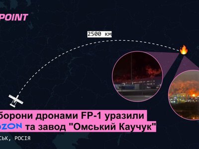 ​Українські FP-1 уразили завод Омський каучук і склад OZON у Росії