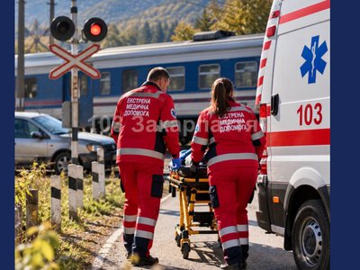 У Рахові потяг зіткнувся з автомобілем: травмувався 3-річний хлопчик