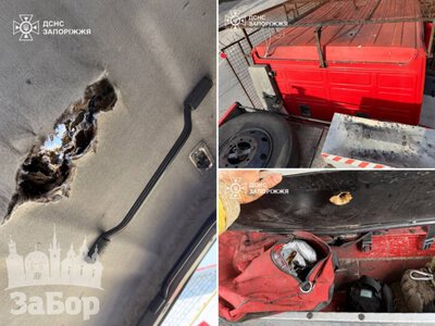 У передмісті Запоріжжя росіяни атакували пожежно-рятувальний автомобіль під час ліквідації наслідків обстрілу (фото)