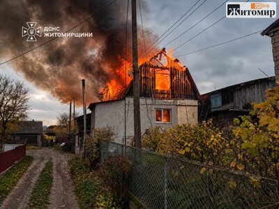 У Звягелі через коротке замикання могла згоріти приватна оселя: вогонь охопив 120 кв.м