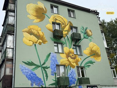 Мурали на проспекті Калнишевського змінюють вигляд будинків у Дніпрі