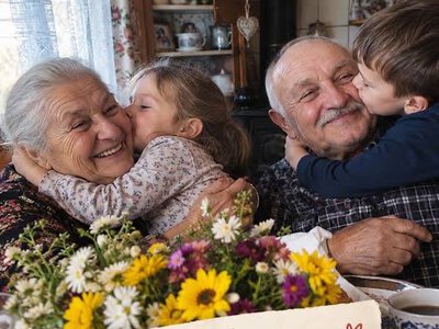 Онуки, привітайте своїх бабусь і дідусів