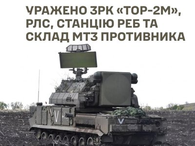 Сили оборони знищили ворожий ЗРК «Тор», РЛС та станцію РЕБ