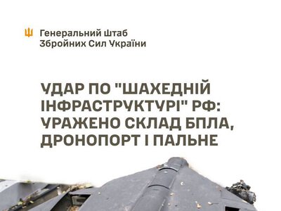 Удар по «шахедній інфраструктурі» рф: уражено склад БпЛА, дронопорт і пальне