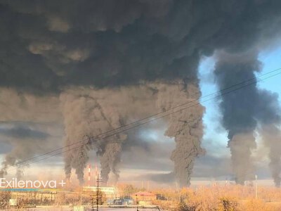 Унаслідок атаки українських дронів спалахнула масштабна пожежа на Новокуйбишевському НПЗ у Росії
