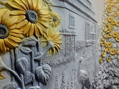 В селі на Вінниччині фойе навчального закладу прикрасили патріотичним барел‘єфом