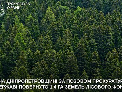 На Дніпропетровщині за позовом прокуратури державі повернуто 1,4 га земель лісового фонду