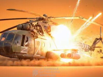 Бійці Третьої штурмової спалили вщент російський гелікоптер Мі-8 на Луганщині